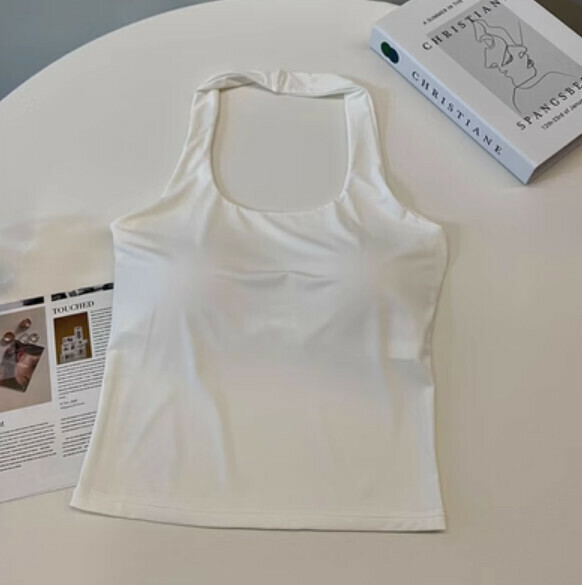 Summer Halterneck Ice Silk Vest (White) [One Size]