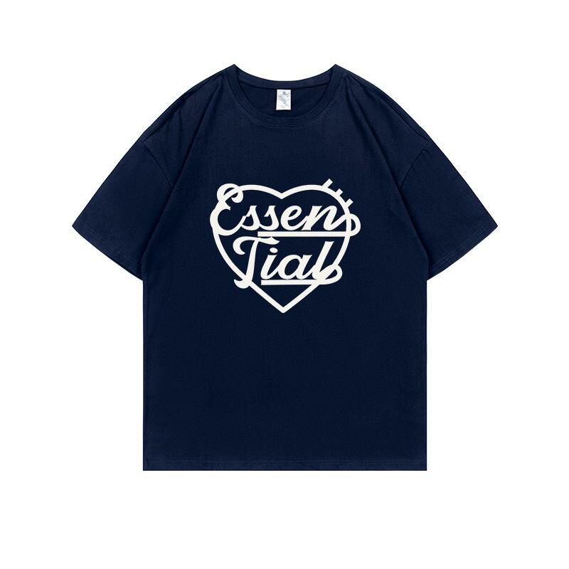 Loose short-sleeved T-shirt (S-4XL navy blue) [Please contact customer service to confirm the shipping size after placing an order] 