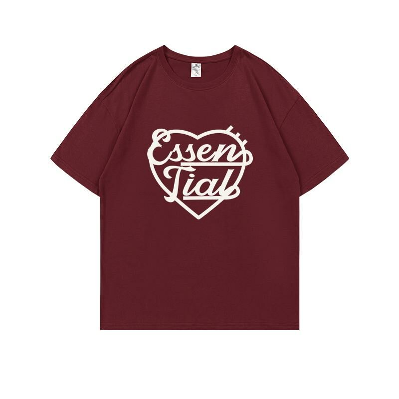 Loose short-sleeved T-shirt (S-4XL burgundy) [Please contact customer service to confirm the shipping size after placing an order] 