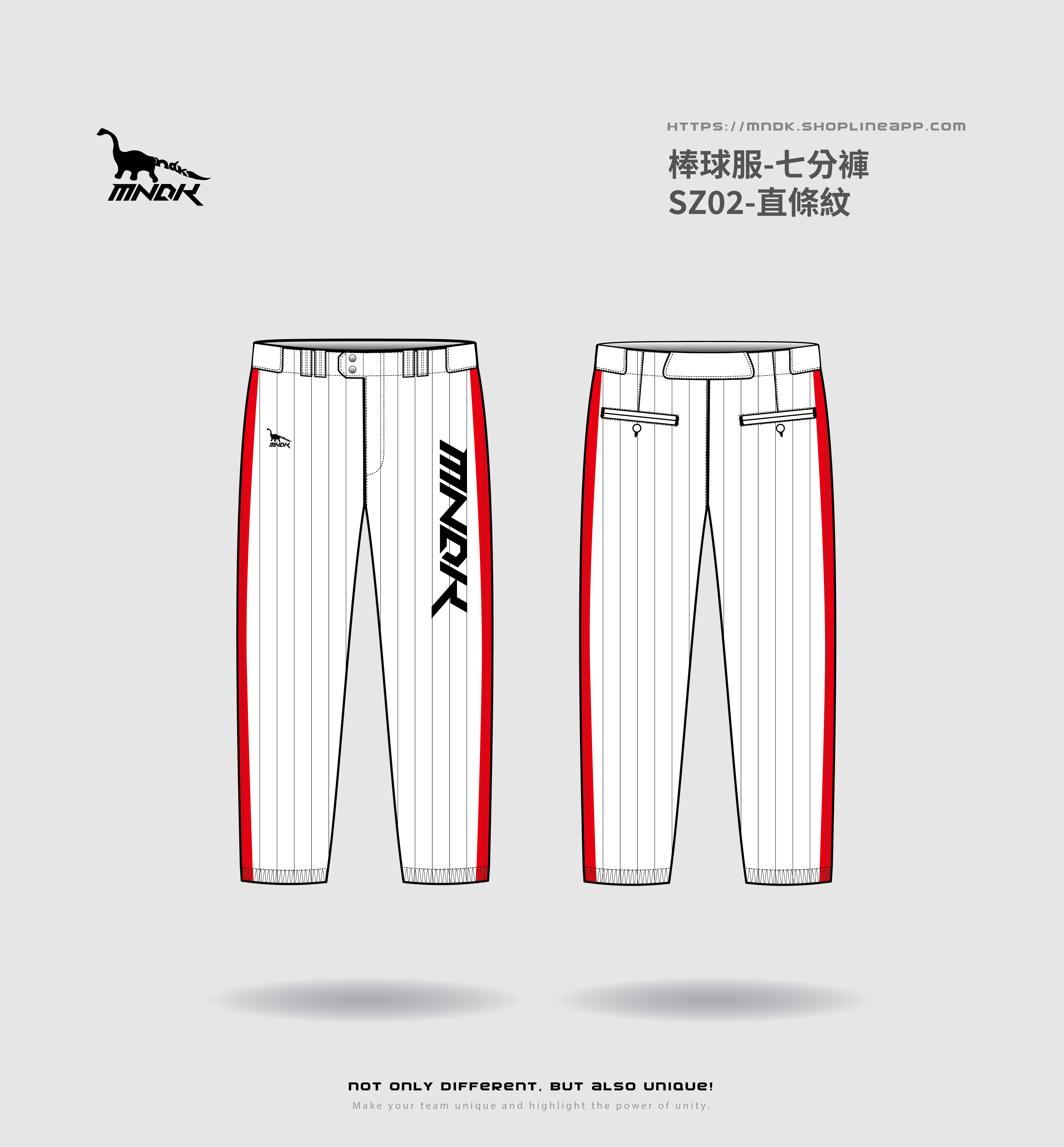 MNDK莫納帝克｜客製化團體服｜專業運動服｜公司制服｜台中-棒球SZ01棒球七分褲