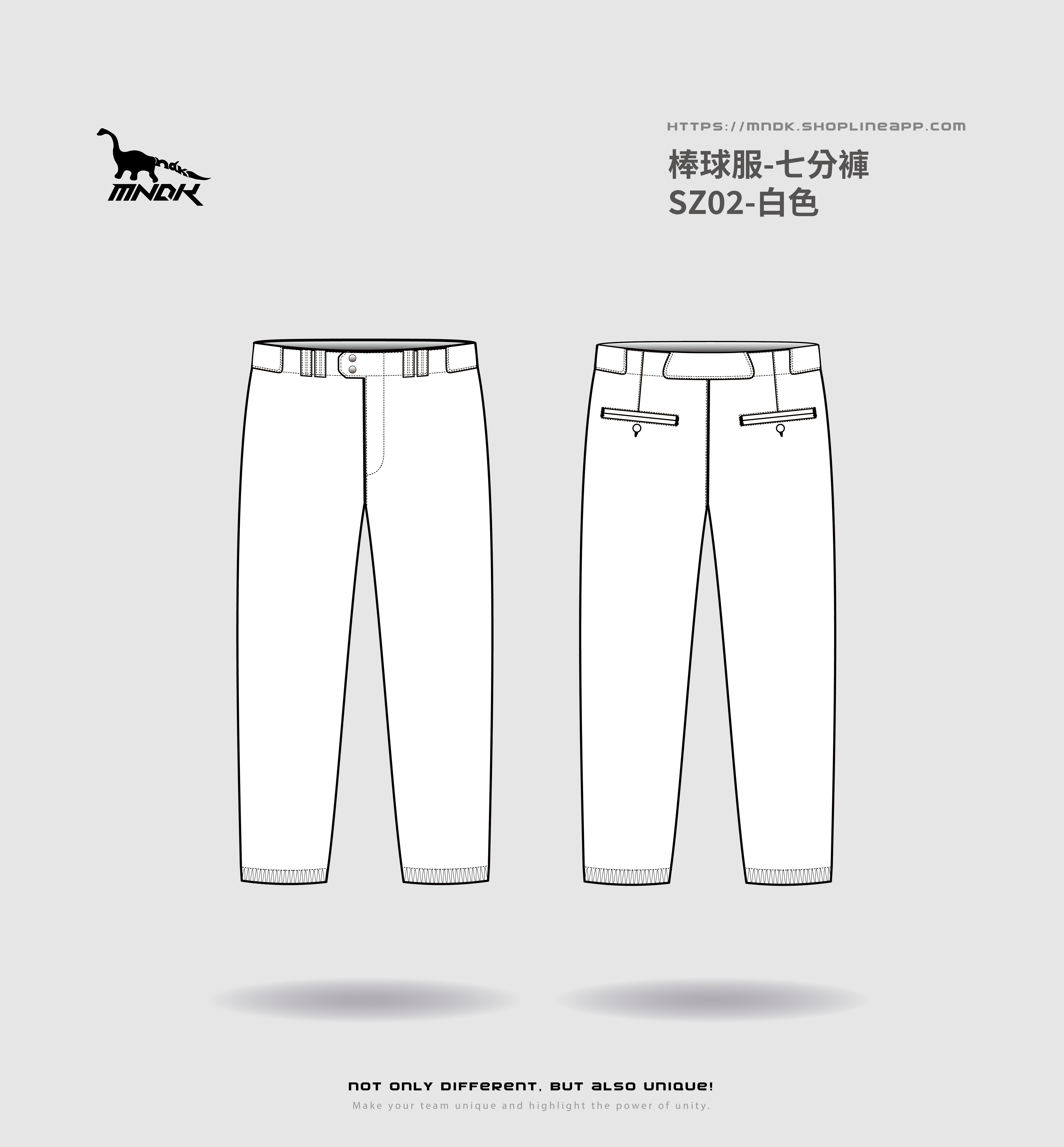 MNDK莫納帝克｜客製化團體服｜專業運動服｜公司制服｜台中-棒球SZ01棒球七分褲