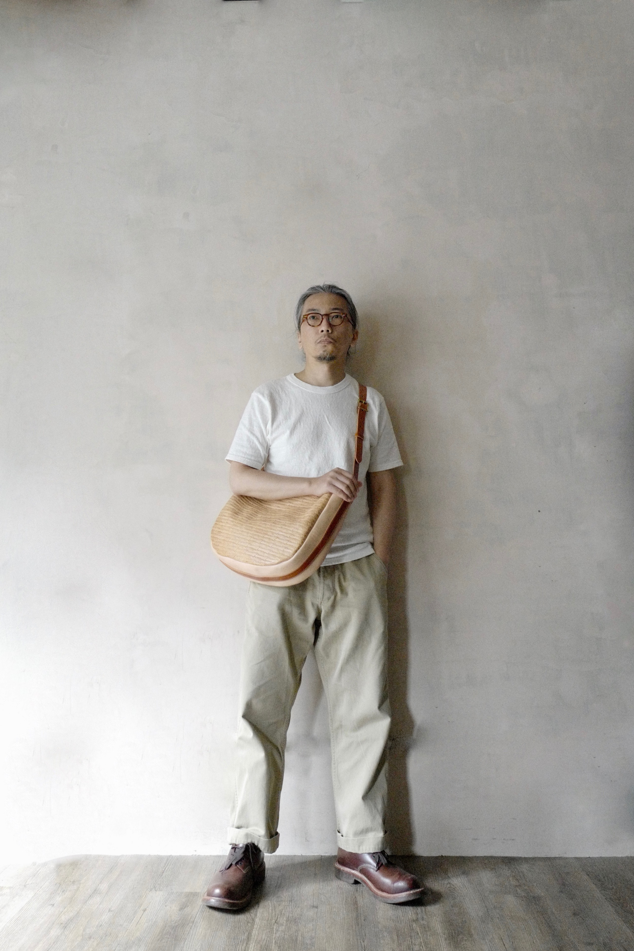 S.F.K 半月型包 ／立體草編紋皮革（Natural tan） 須事先詢問現貨數量或預定後製作 pre-order