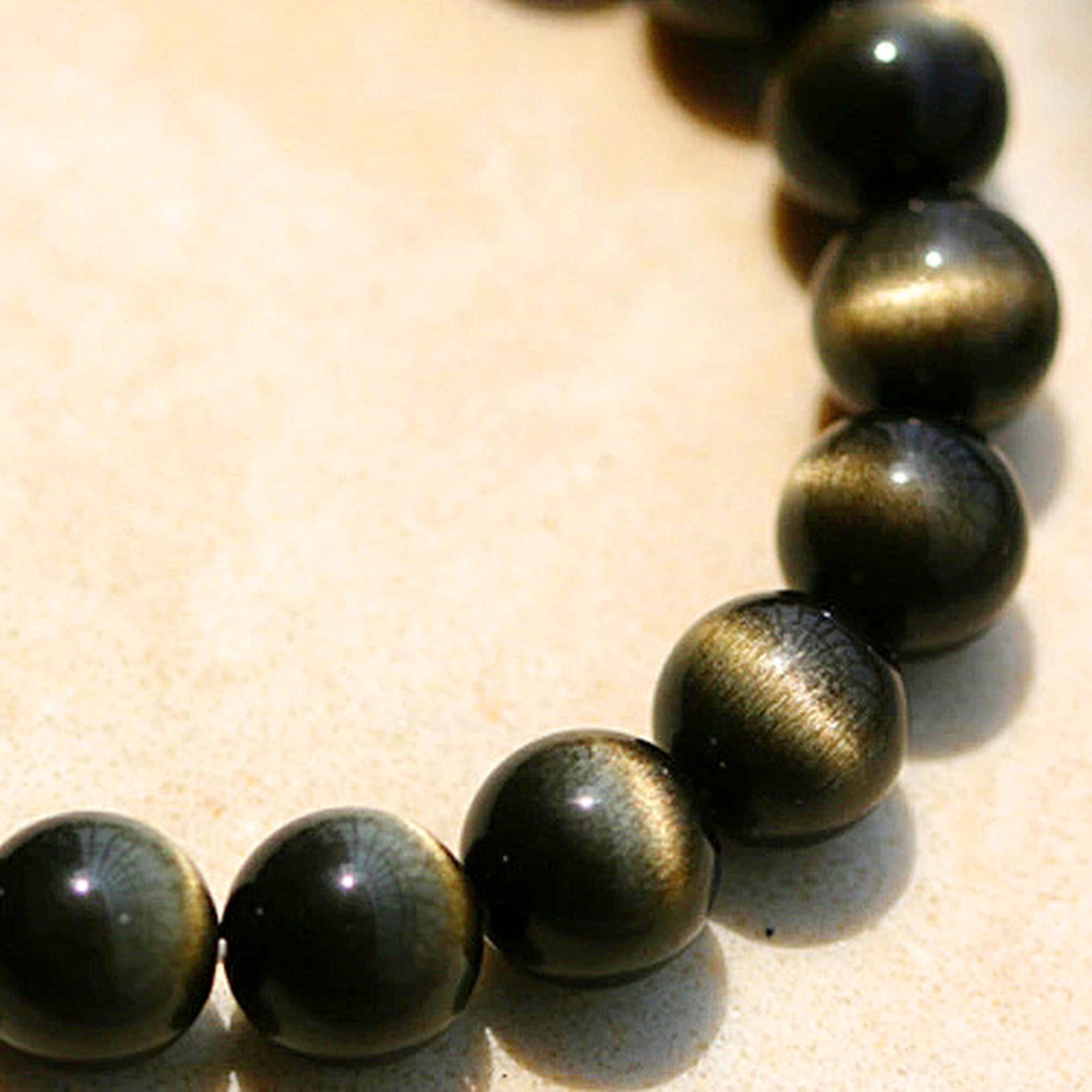 【藏寶】雙金眼線效應墨西哥金曜石水晶手鍊/水晶手串