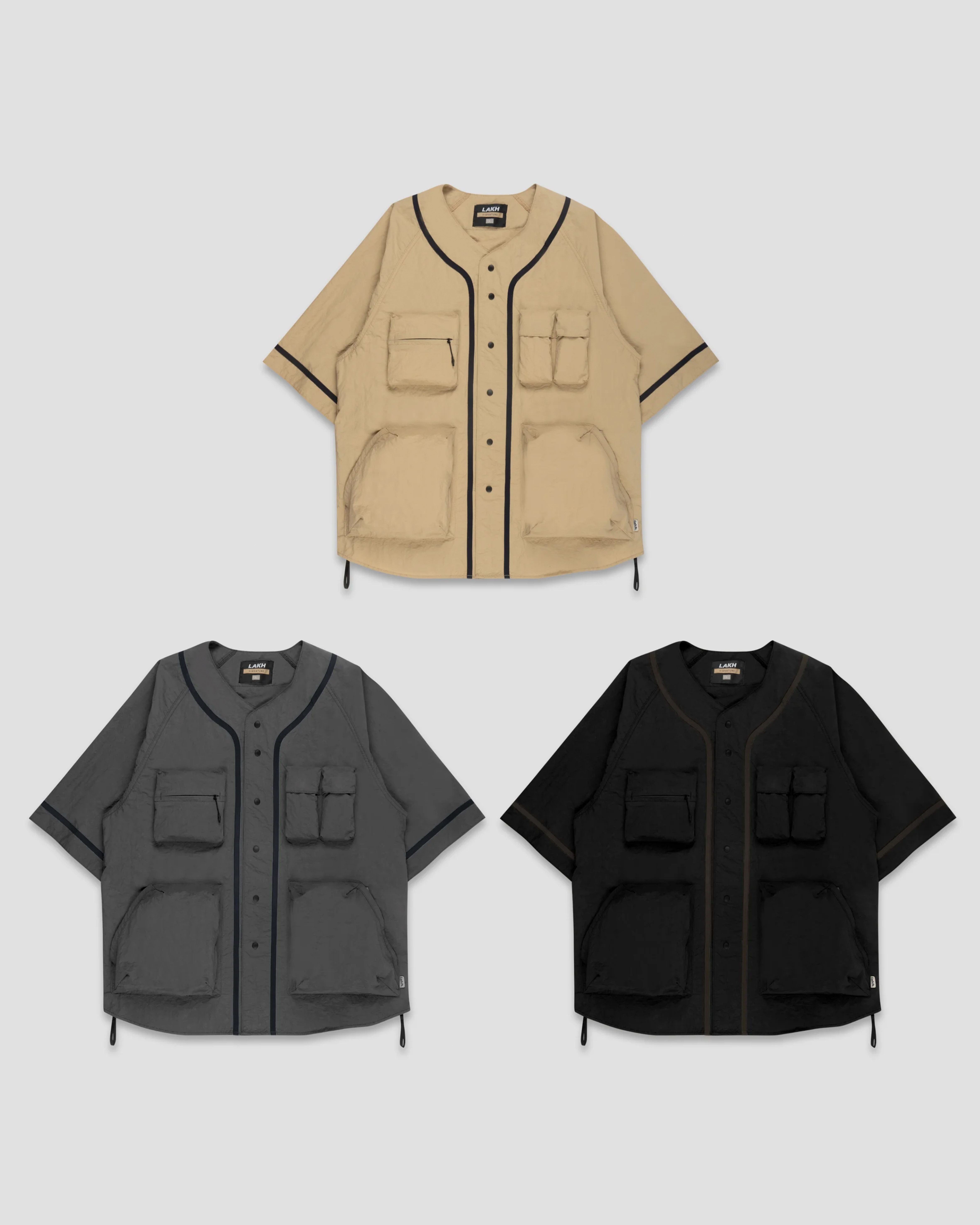 [現貨] LAKH Multi Pockets Baseball Shirt | (SAND / GREY / BLACK)