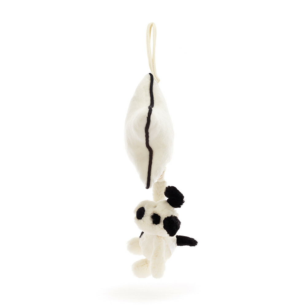 Jellycat Bashful Black & Cream Puppy Musical Pull 大白狗音樂鈴
