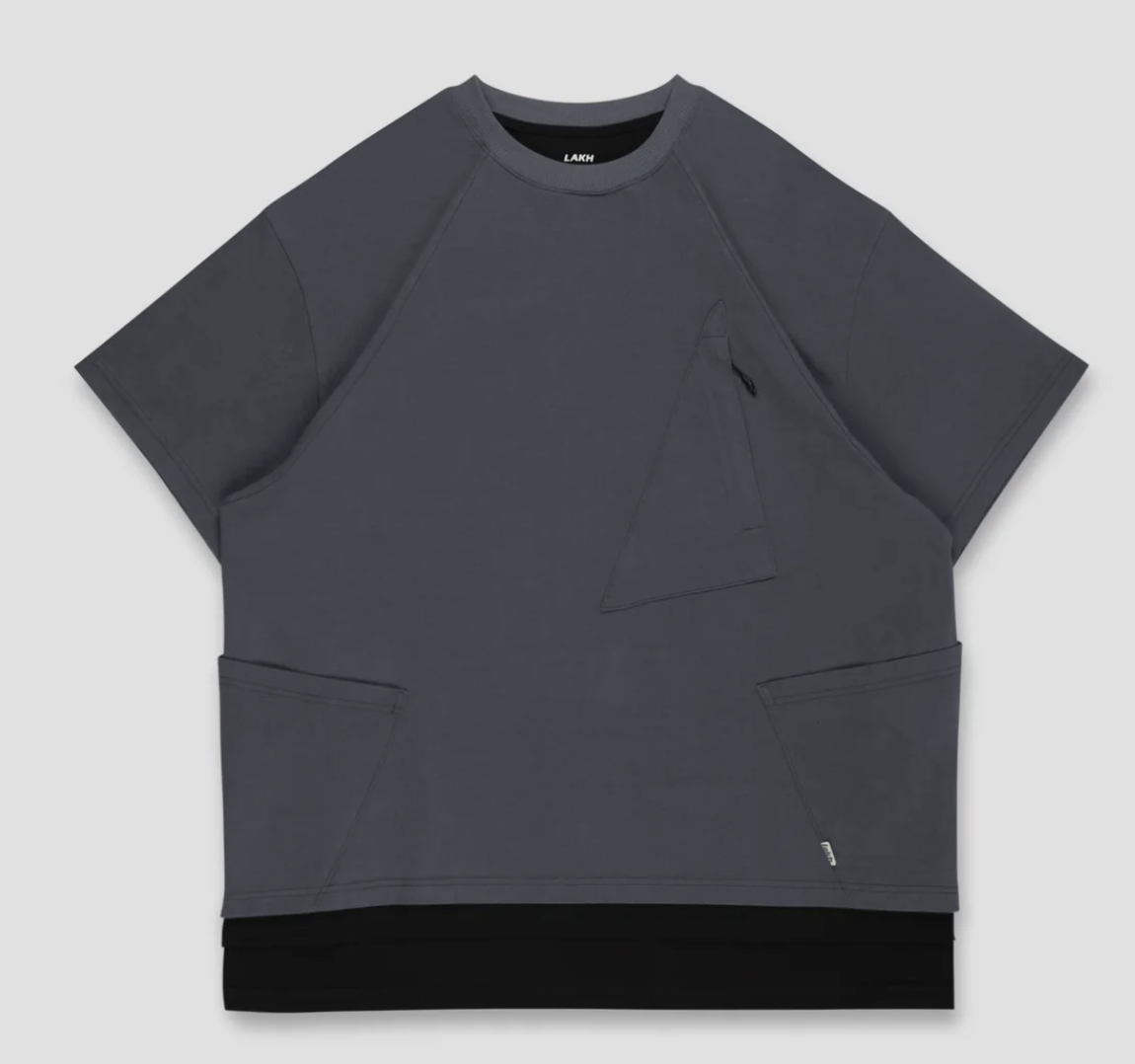 [現貨] LAKH SS24 Tri- Pocket Layer Tee | (GREY / BLACK)