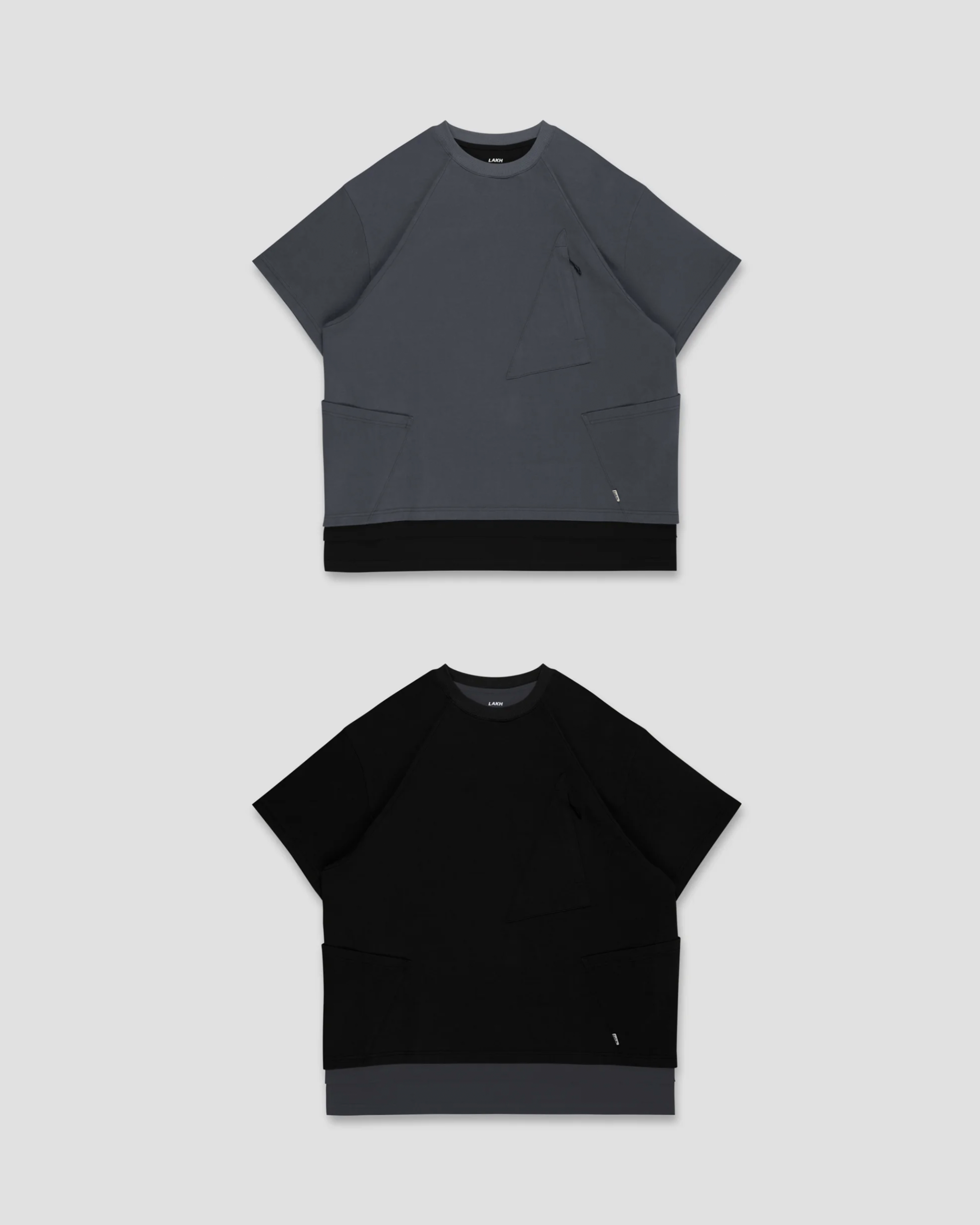 [現貨] LAKH SS24 Tri- Pocket Layer Tee | (GREY / BLACK)