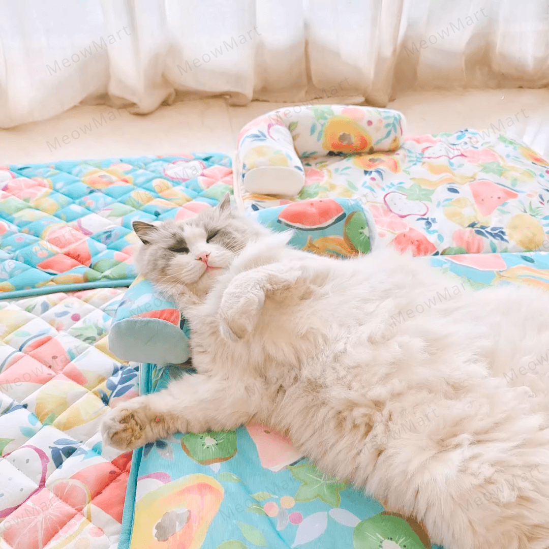 夏日水果涼感L型寵物床 (枕頭款)