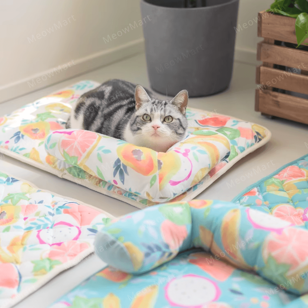 夏日水果涼感L型寵物床 (枕頭款)