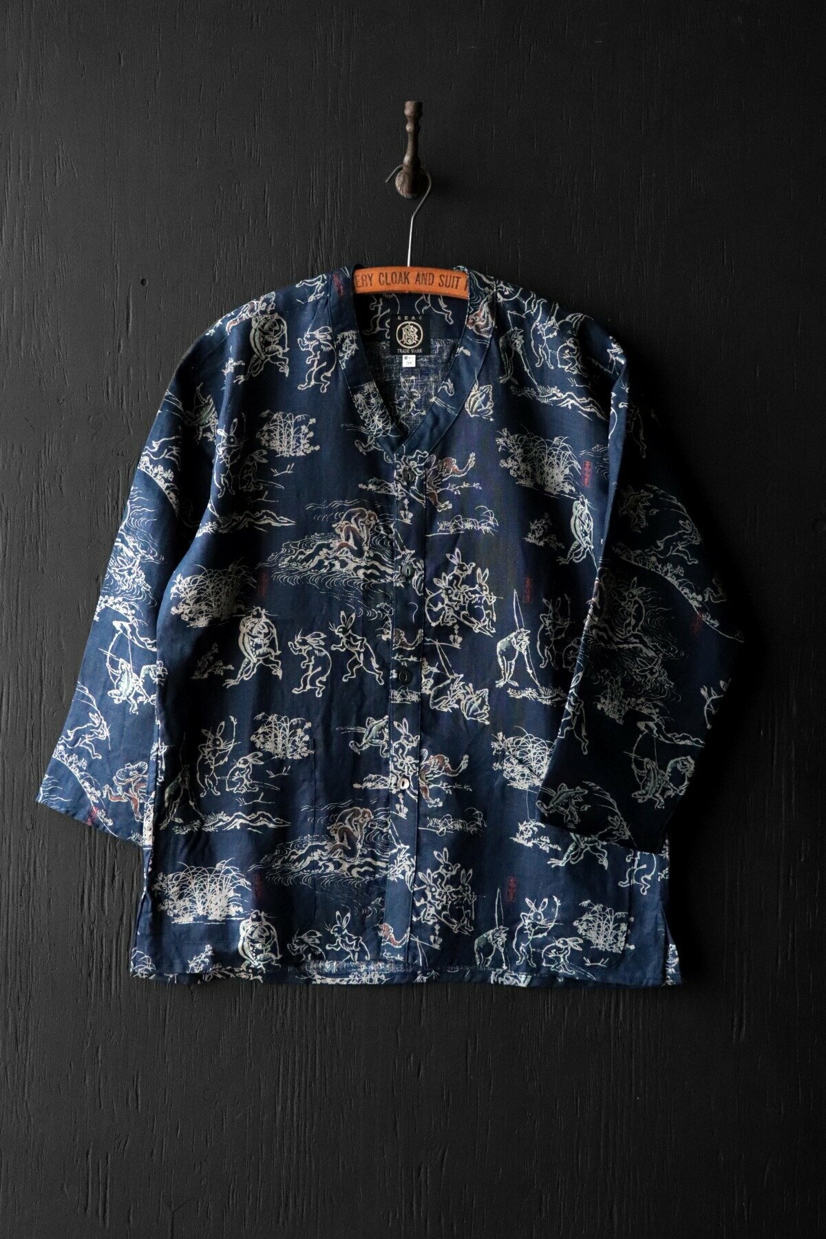 BLACK SIGN “Playing Animal”Full Open Surgeon Shirt / Moonlight Blue BSSL-24104