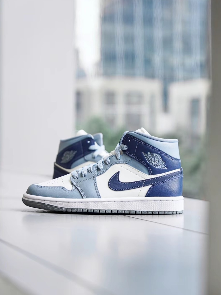 KTQ STORE ‧ Nike Air Jordan 1 Mid 霧霾藍白 BQ6472-140