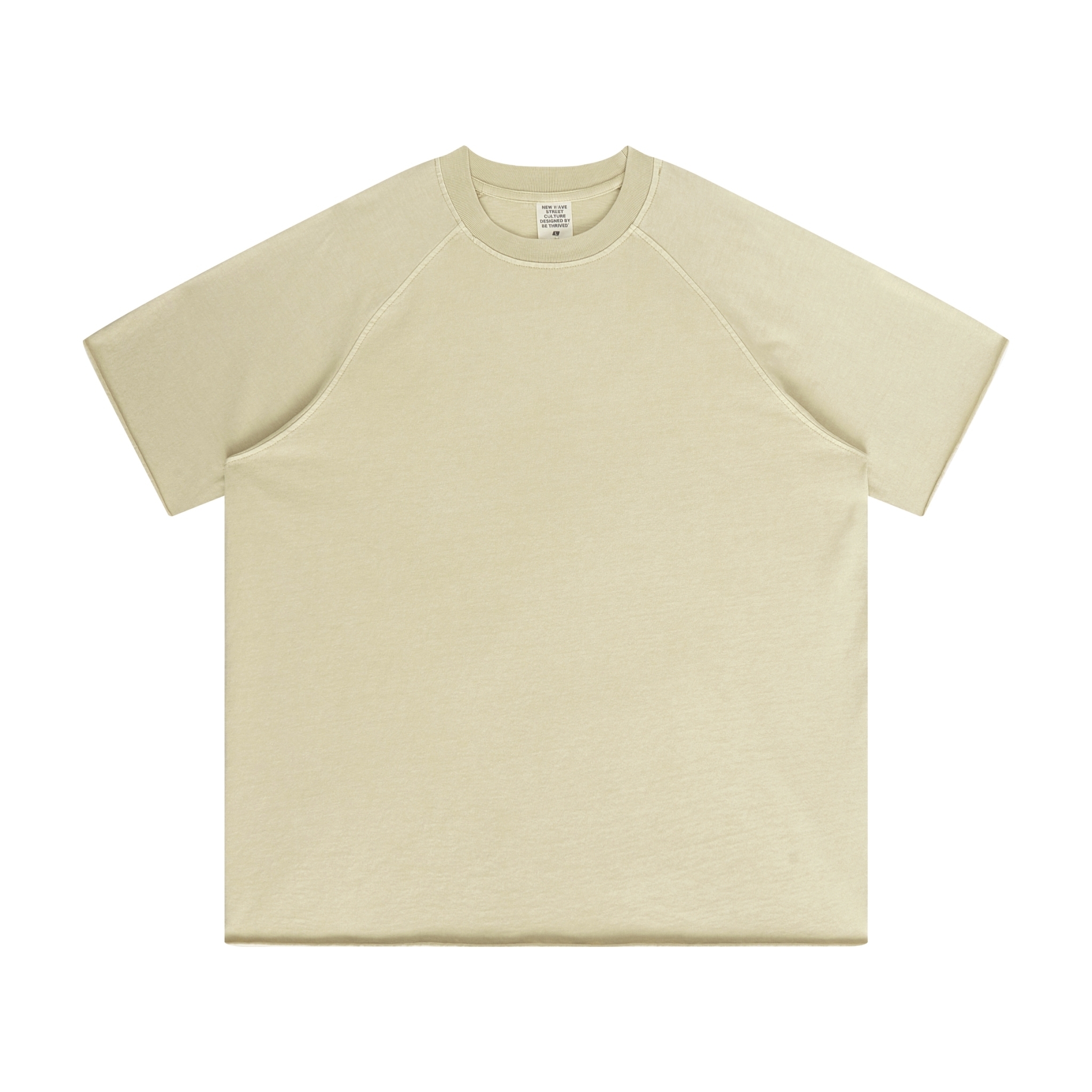 XCTRL 水洗牛角袖短T-灰杏