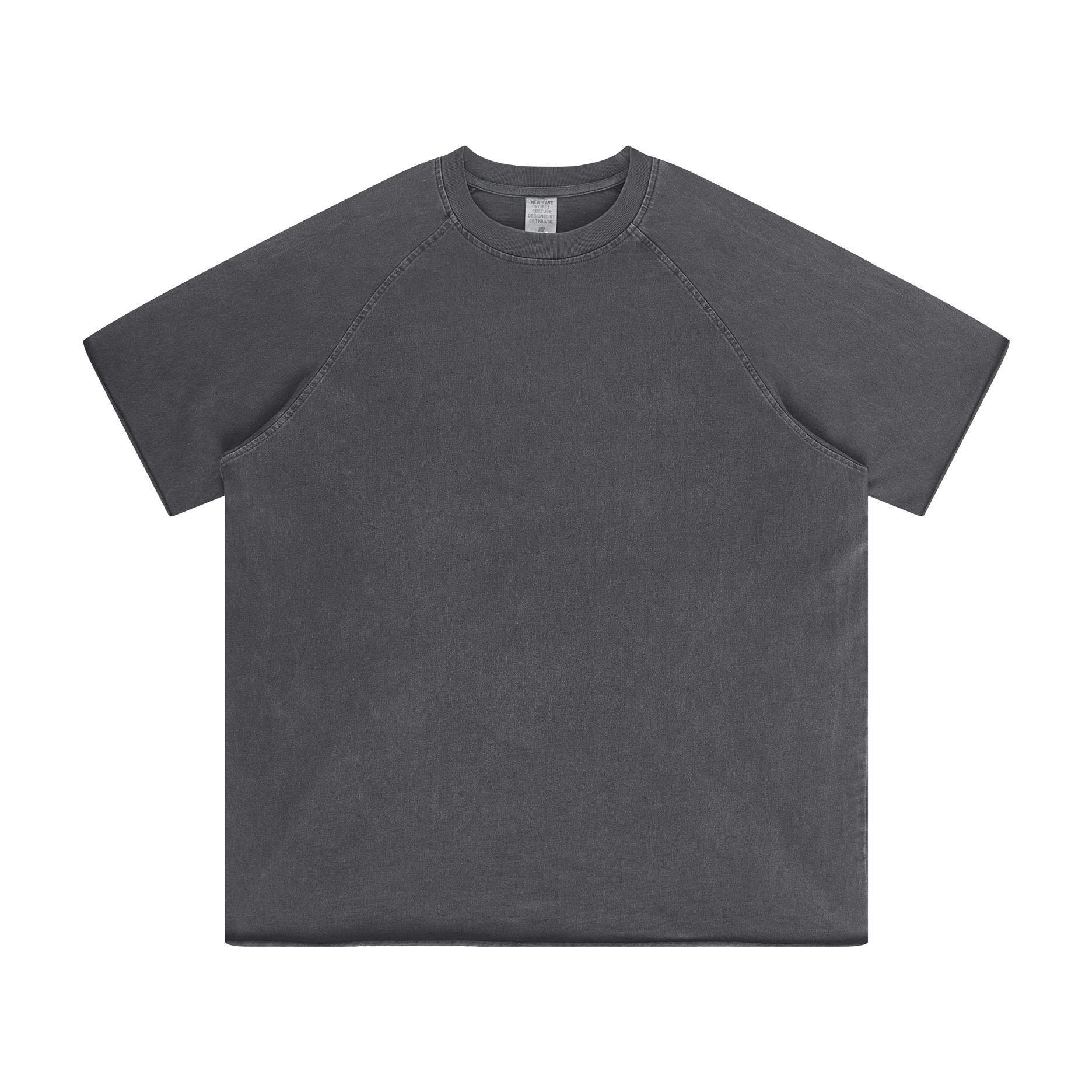 XCTRL 水洗牛角袖短T-深灰