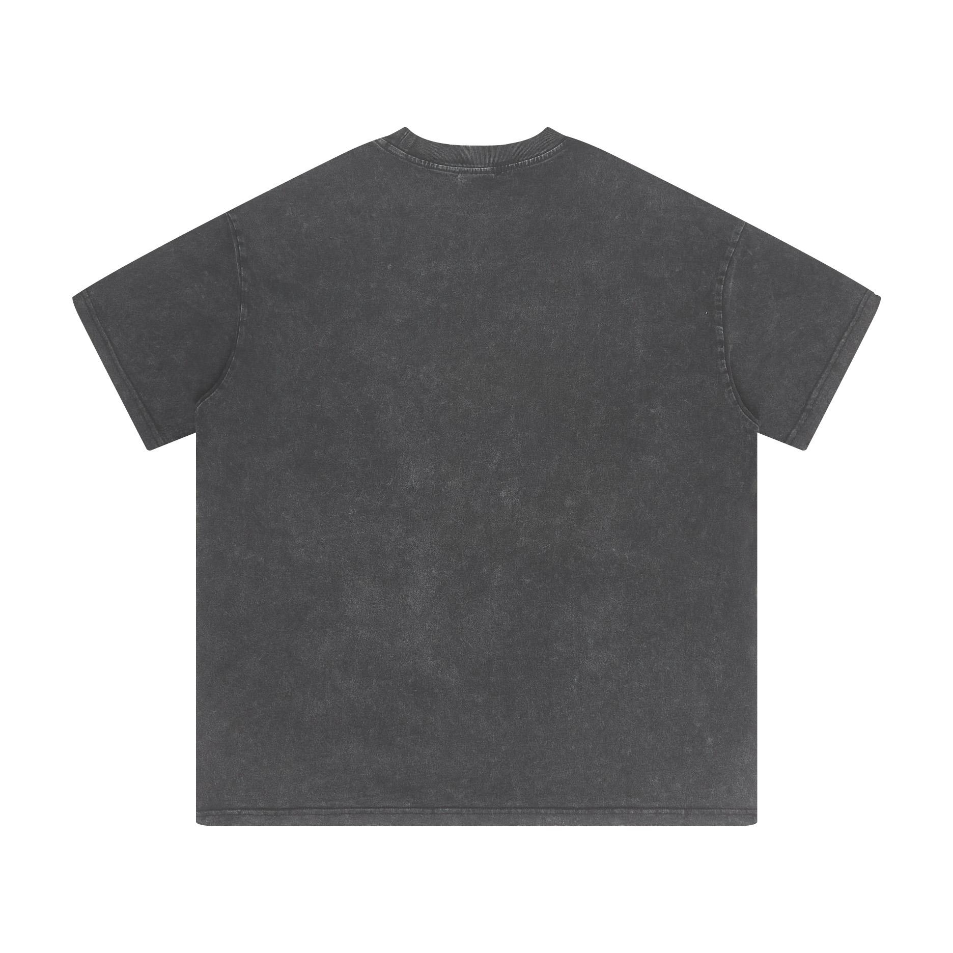 XCTRL 水洗牛角袖短T-深灰
