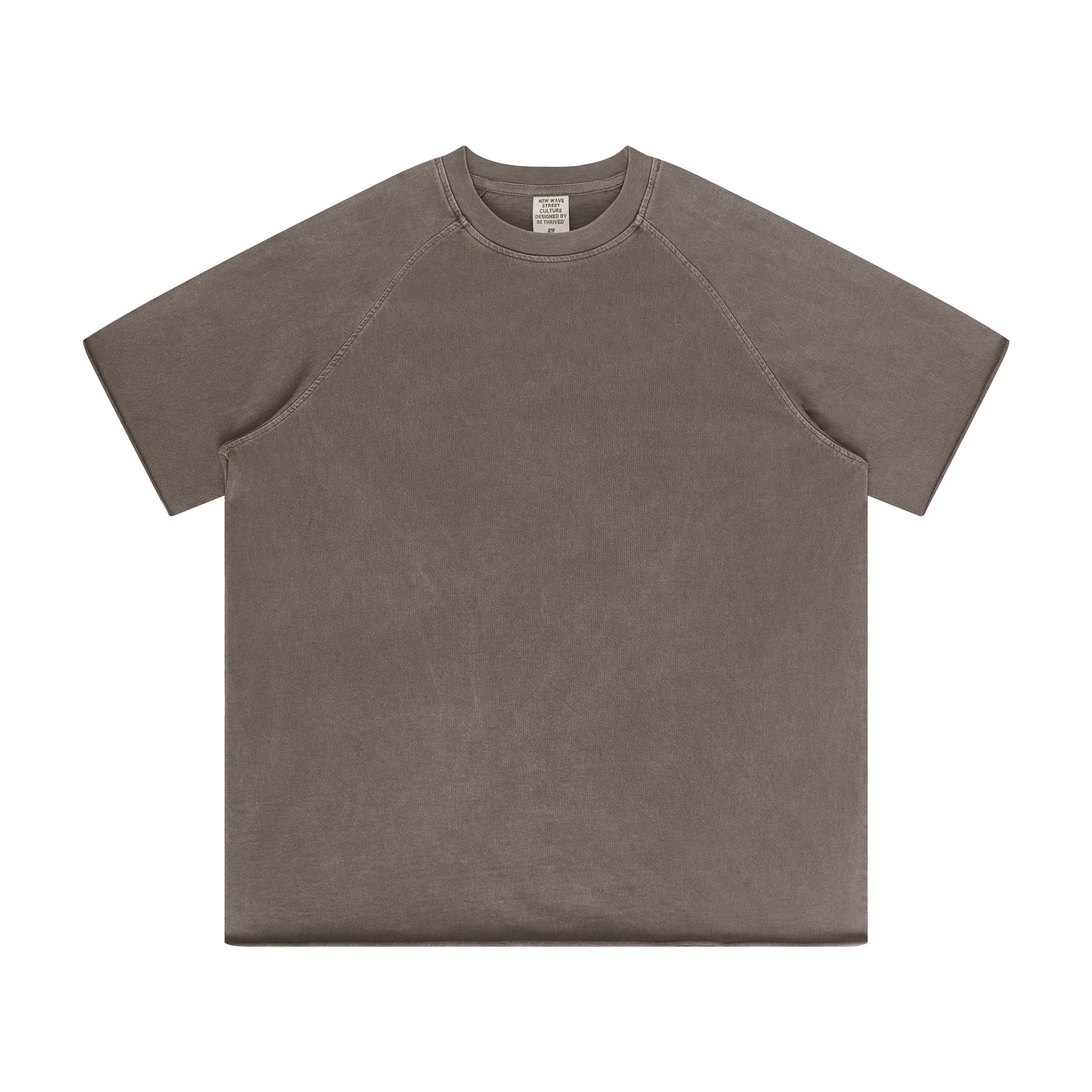 XCTRL 水洗牛角袖短T-咖啡