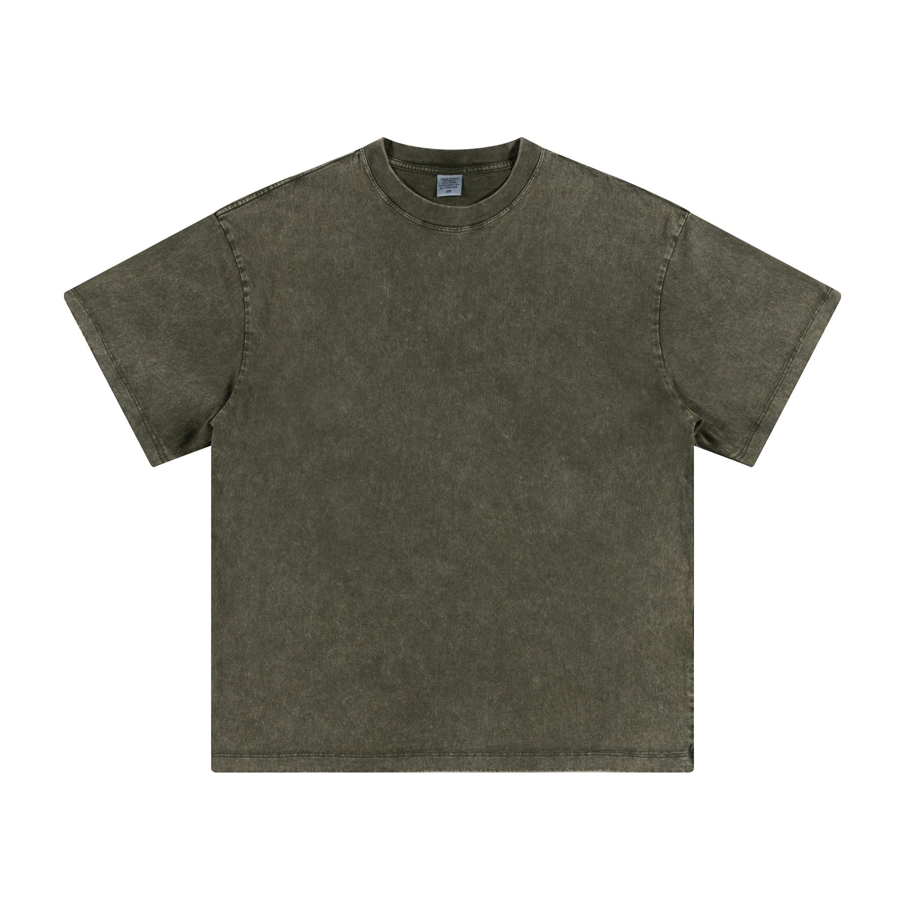 XCTRL 重磅水洗蠟染短T-橄欖綠