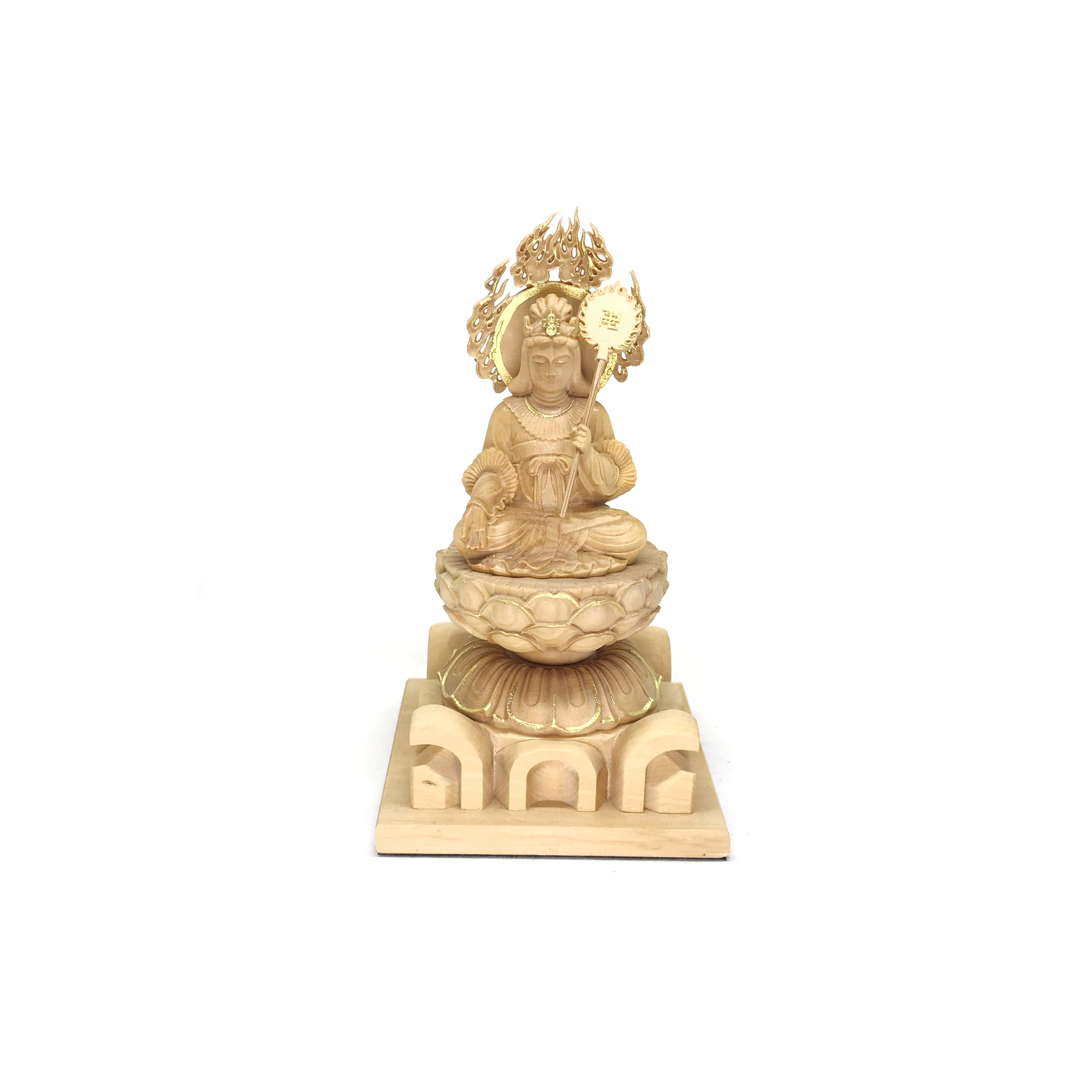 黃楊木摩利支天佛像