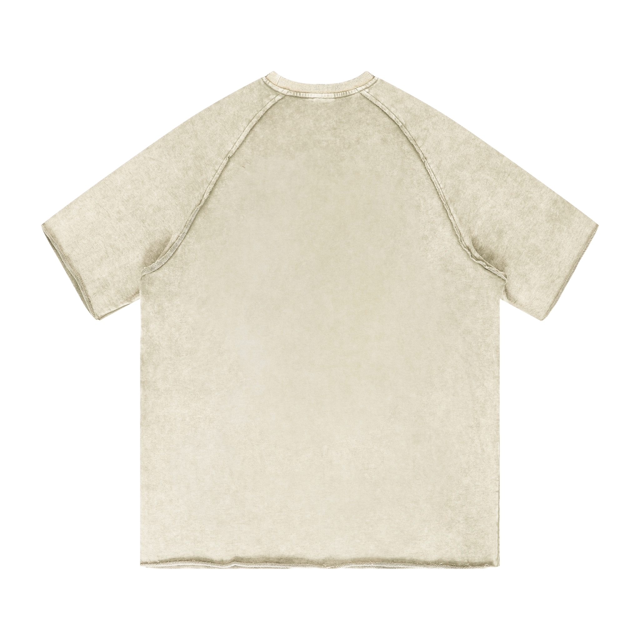 XCTRL 重磅破壞牛角蠟染短T-灰杏