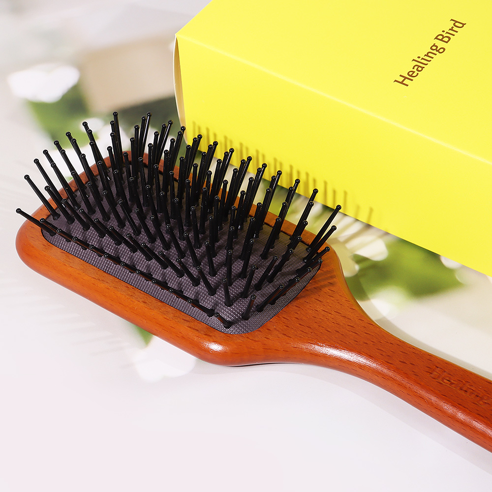 Healing Bird Wood Paddle Brush (with Pouch)