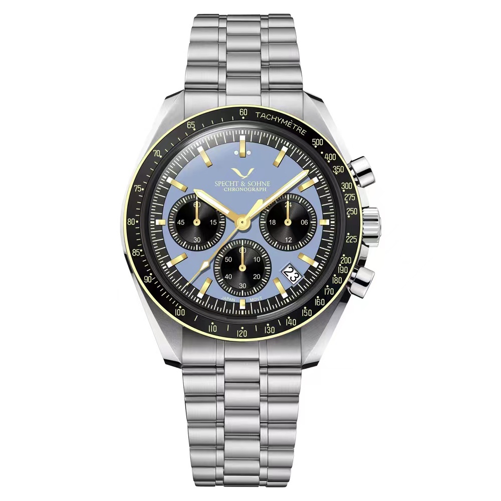 【SPECHT&SOHNE 施沛索恩】 登月系列 SP0002 超霸 真三眼六針多功能 精工VK63石英錶-.