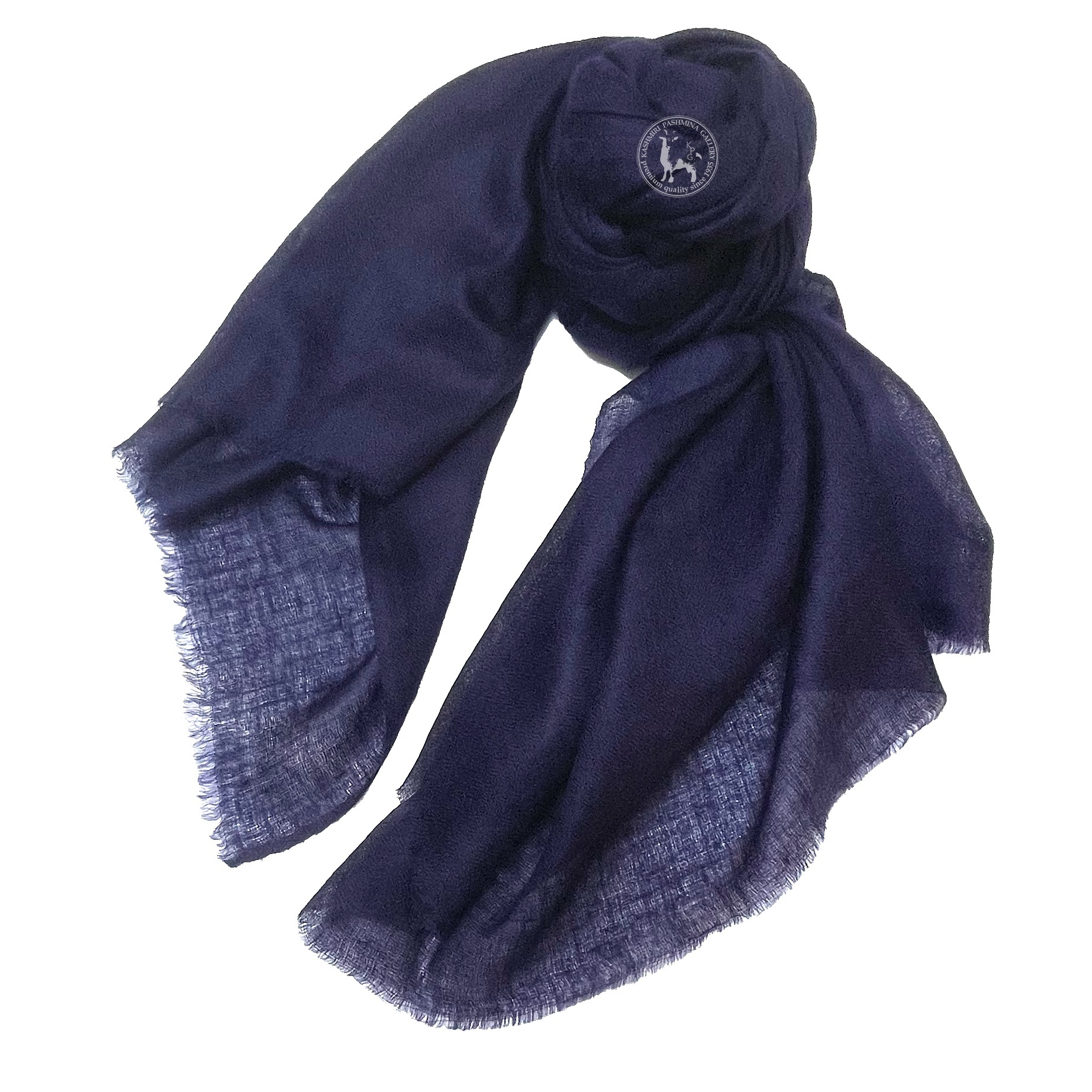 深藍色喀什米爾Shahmina披肩圍巾