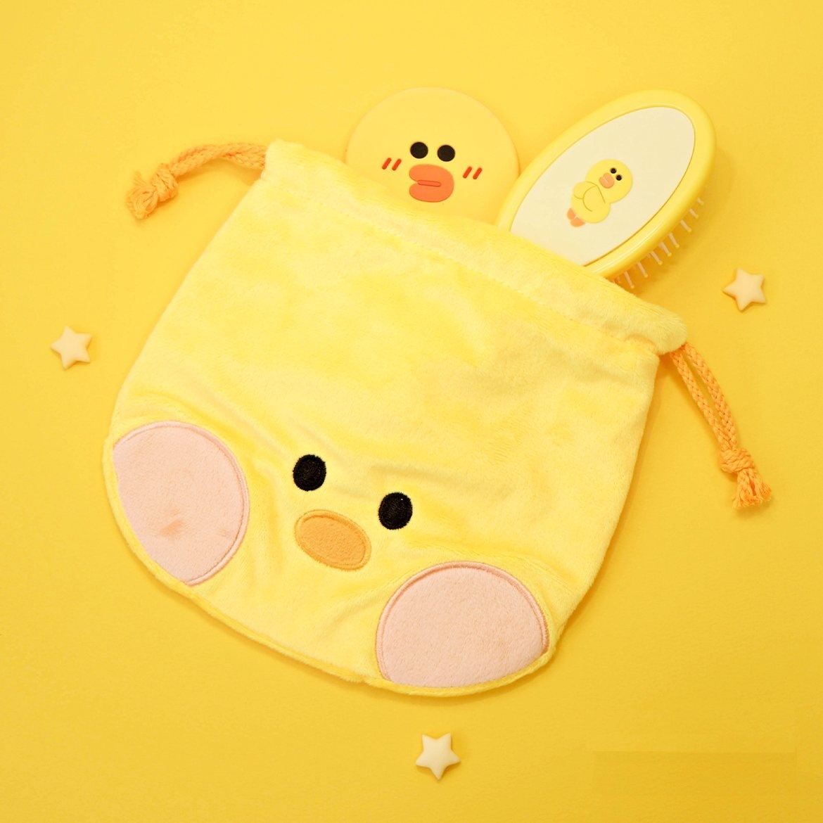 LINE FRIENDS - 多用毛絨索繩袋 化妝袋(sally)