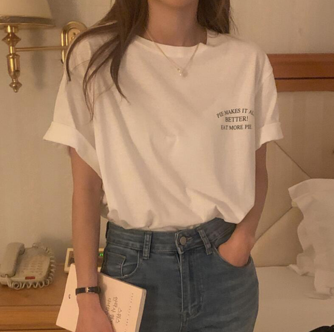 百搭字母印花寬鬆上衣（兩色）