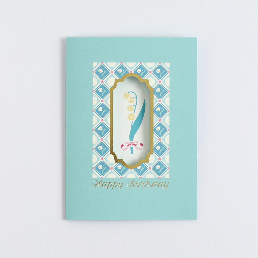 鈴蘭 花窗生日卡片 ｜日本STUDY HOLIC