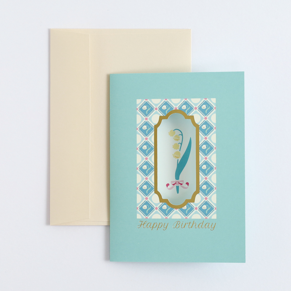 鈴蘭 花窗生日卡片 ｜日本STUDY HOLIC