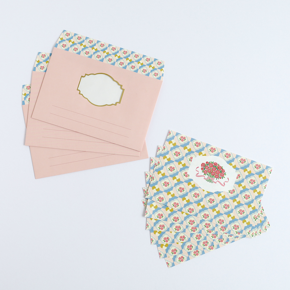 玫瑰 花束系列 信紙信封組 ｜日本STUDY HOLIC