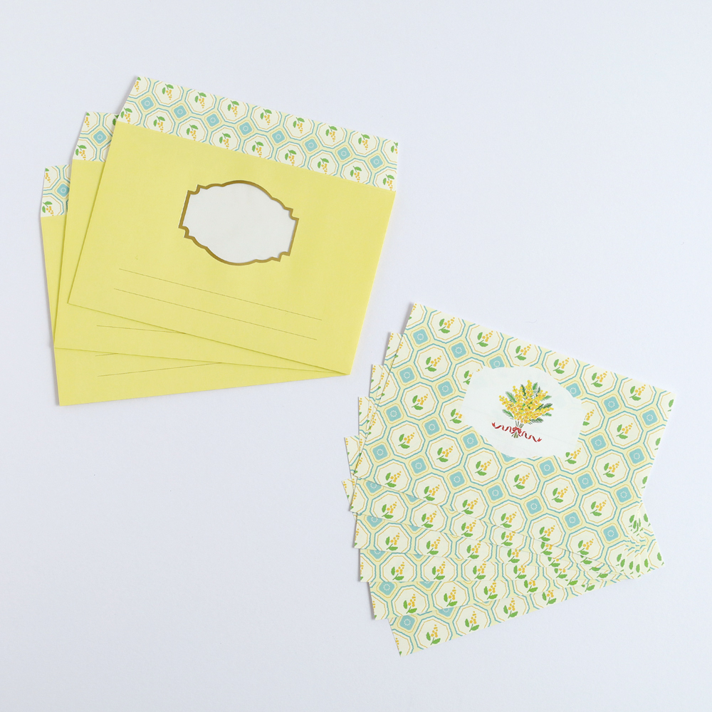 含羞草 花束系列 信紙信封組 ｜日本STUDY HOLIC