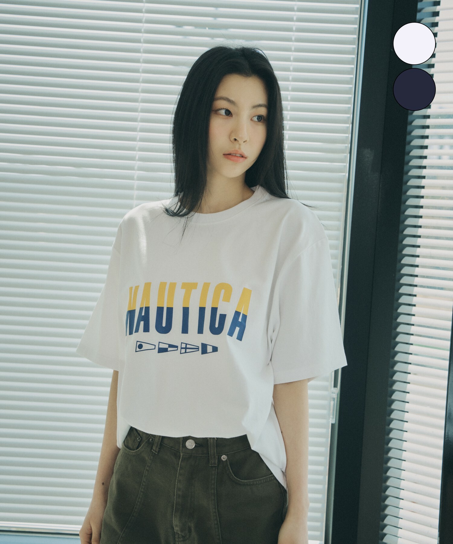 【OWN】NAUTICA 色塊 LOGO 厚磅 短袖上衣 春夏新品 24SS 男女同款 白色 深藍 韓國限定