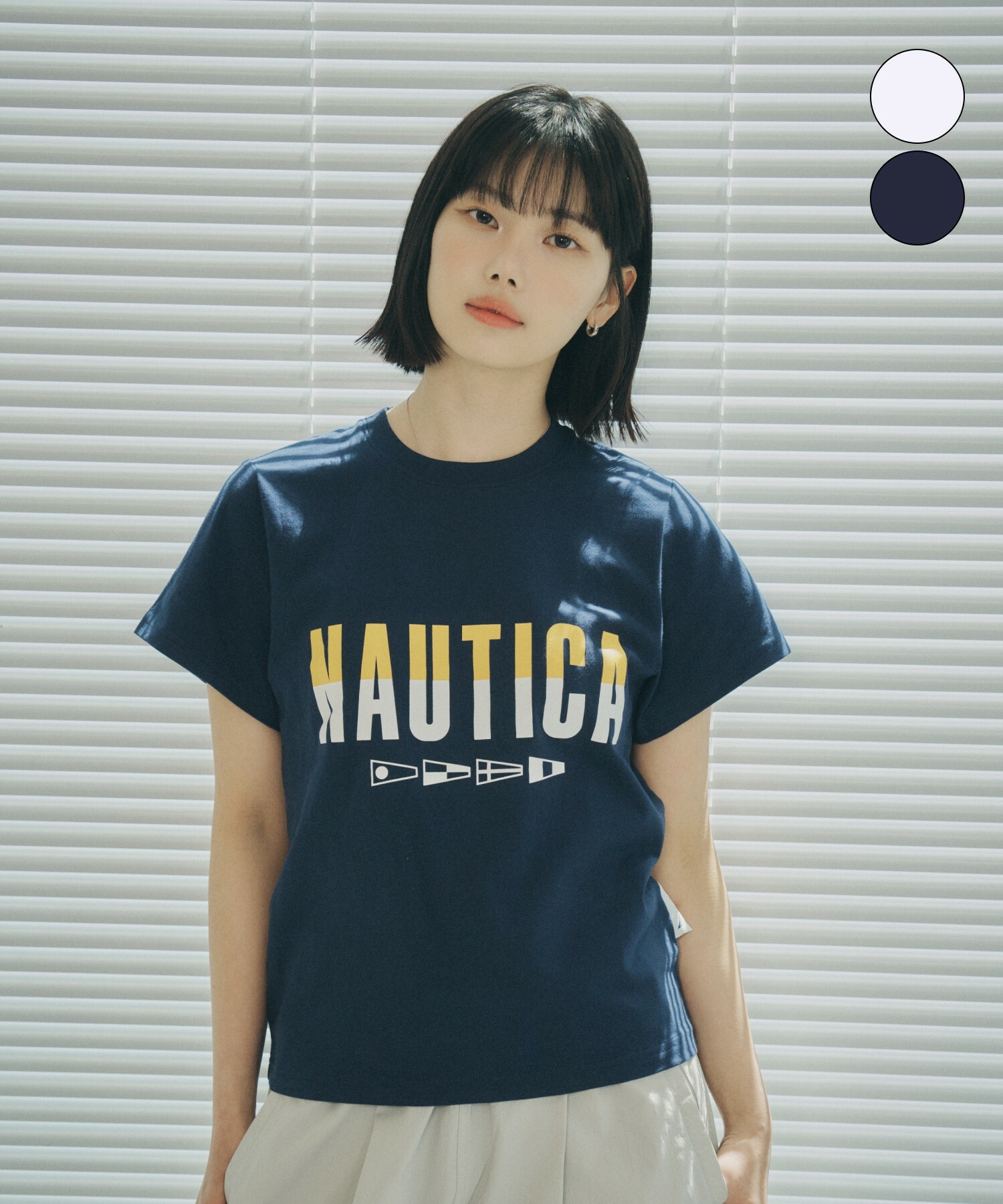 【OWN】NAUTICA 色塊 LOGO 厚磅 短袖上衣 春夏新品 24SS 男女同款 白色 深藍 韓國限定
