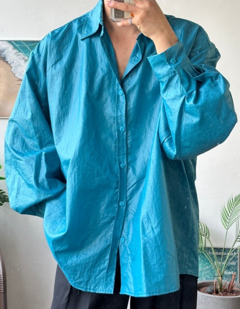 塗層超大號襯衫