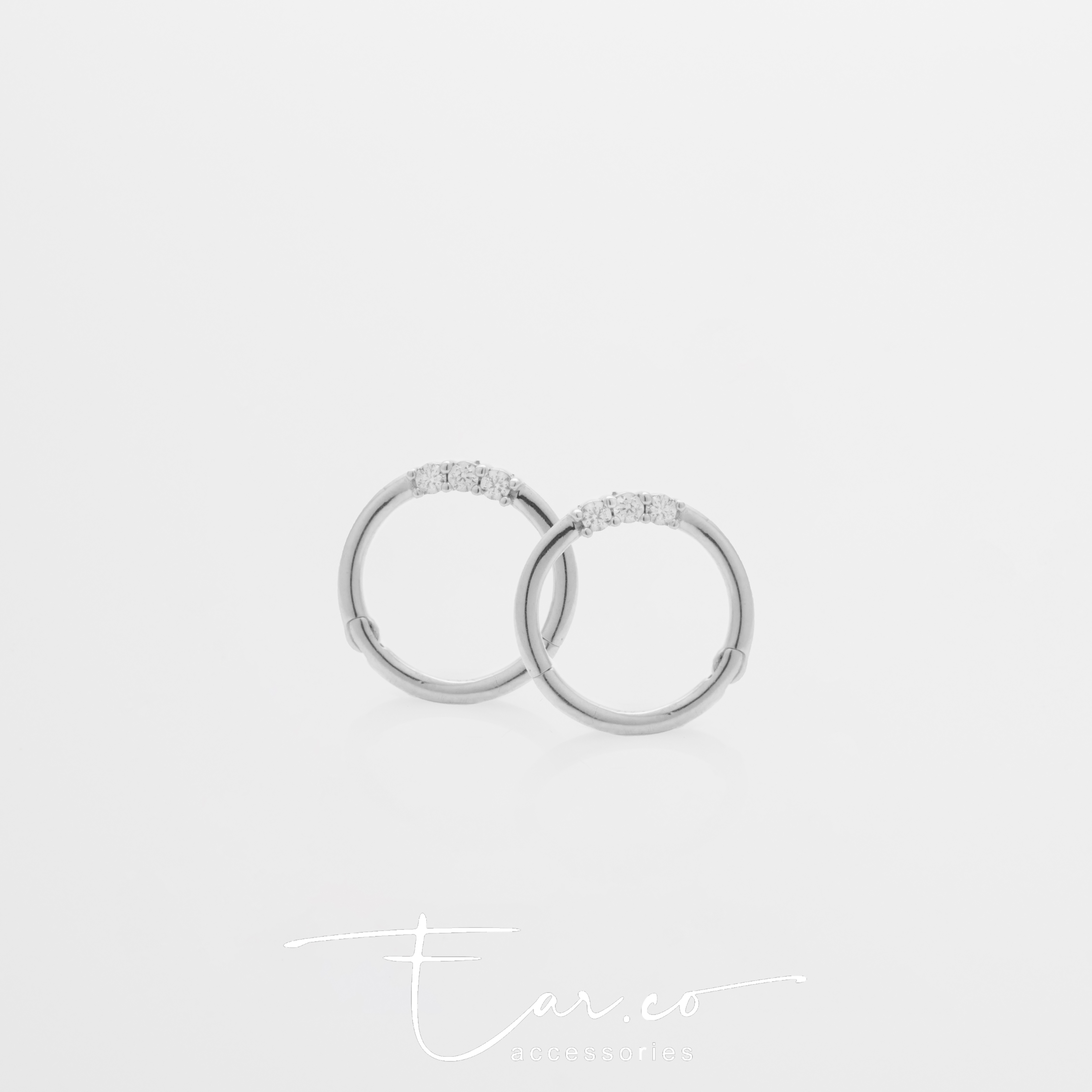 H07 Daith Hoop (單隻) - 14K WHITE SOLID GOLD