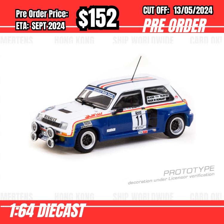 PO-$152 * Tarmac * 1:64 Renault 5 Turbo Rally Costa Brava 1985 Attila Ferjáncz / János Tandari [OD01/05]