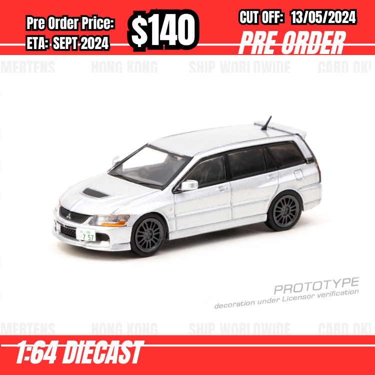 PO-$140 * Tarmac * 1:64 Mitsubishi Lancer Evolution Wagon Silver [OD01/05]