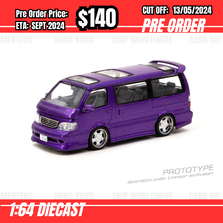PO-$140 * Tarmac * 1:64 Toyota Hiace Wagon Custom Purple [OD01/05]