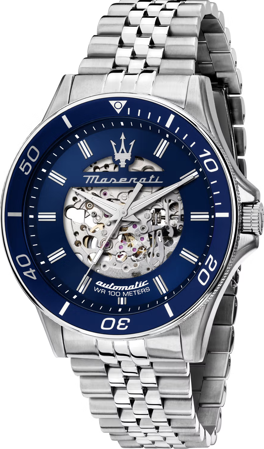 MASERATI 瑪莎拉蒂   經典鏤空機械不鏽鋼男錶 R8823140011  錶徑: 44MM