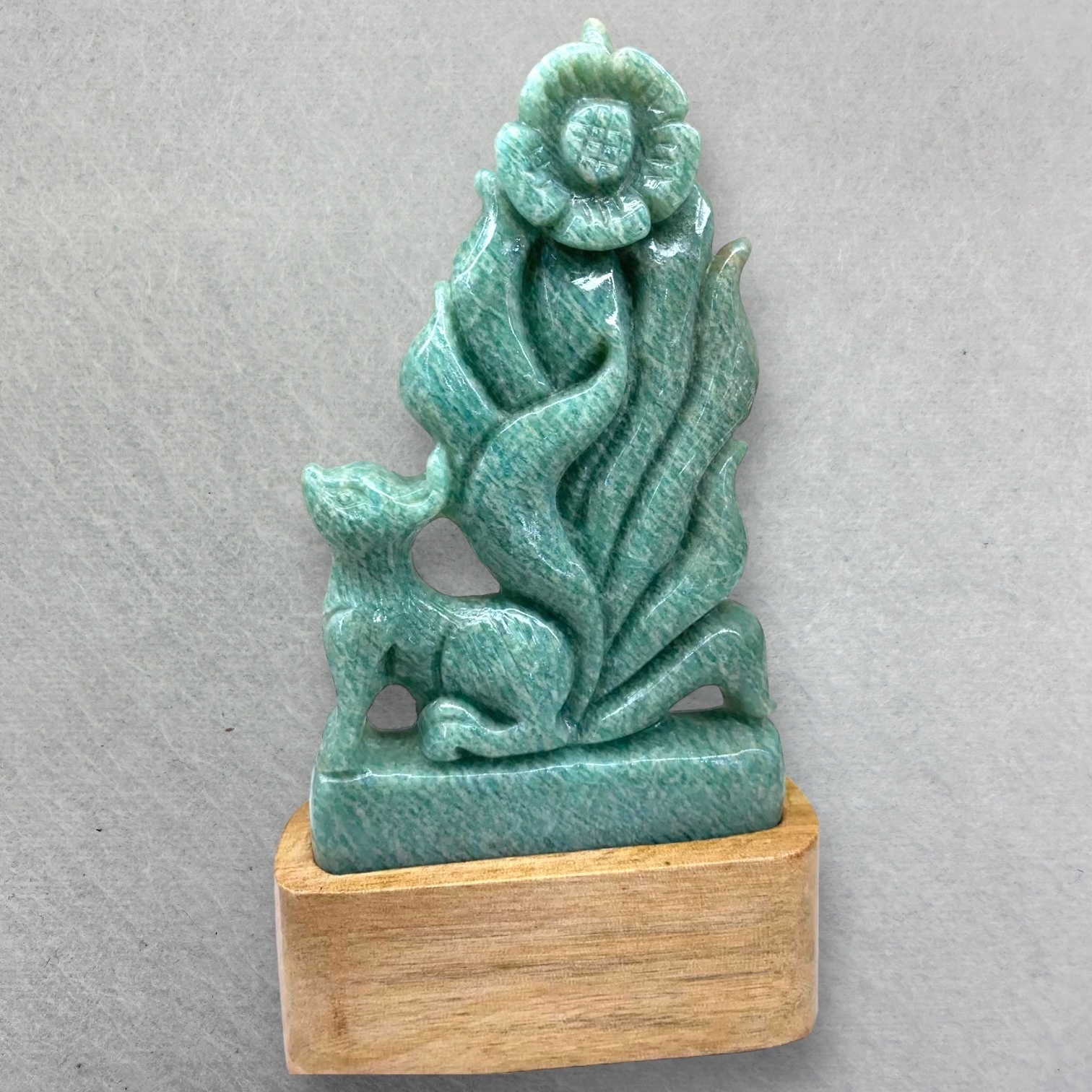 Amazonite Nine-Tailed Fox Ornament