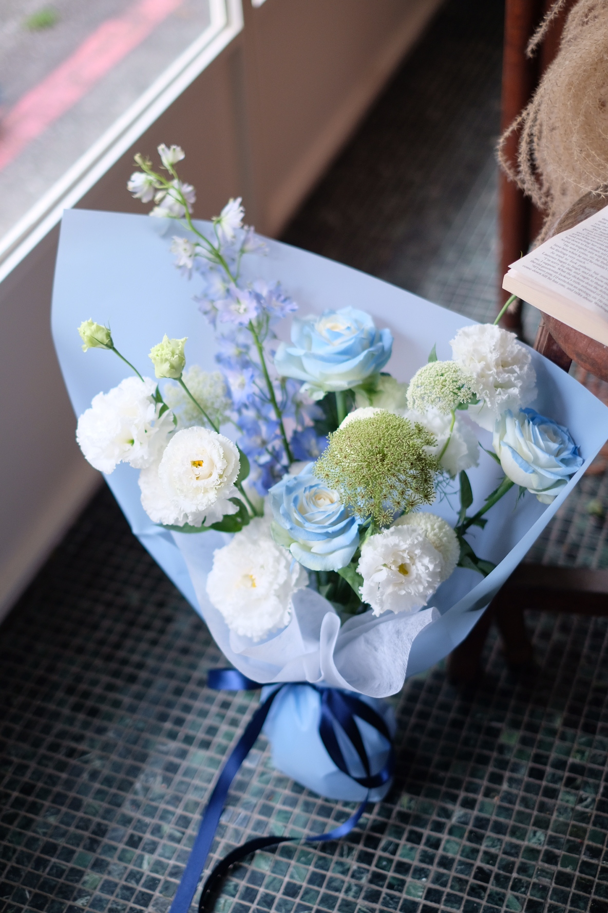 藍色珍珠音調－包裝花束