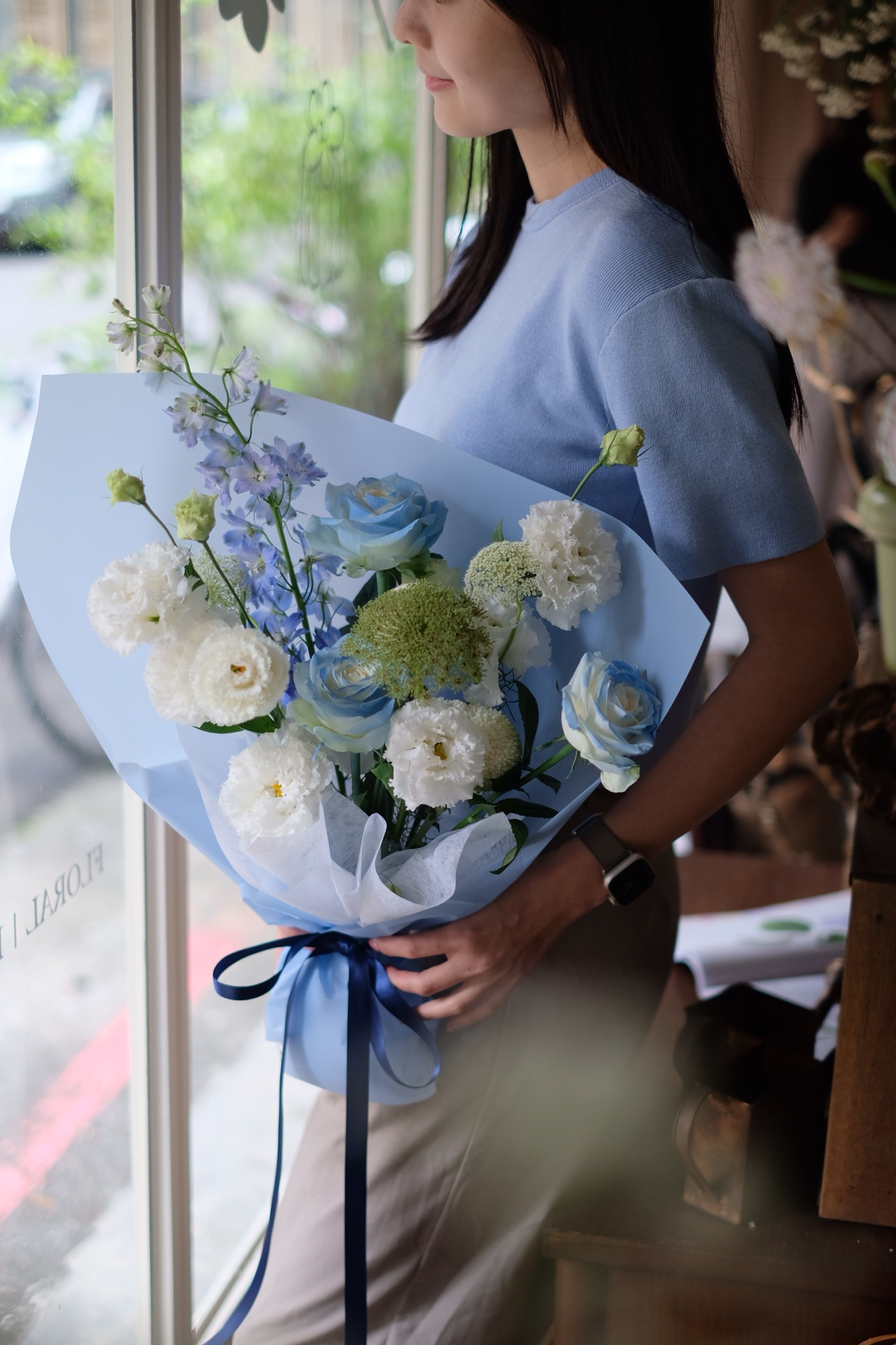 藍色珍珠音調－包裝花束