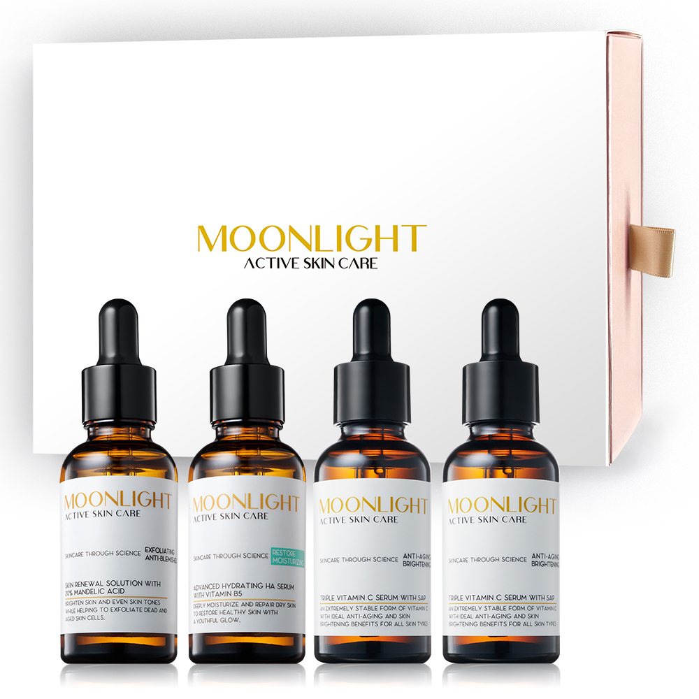 Moonlight 【美白+粉刺毛孔調理】 煥膚美白禮盒 (維生素C x2 + 杏仁酸 + B5玻尿酸)
