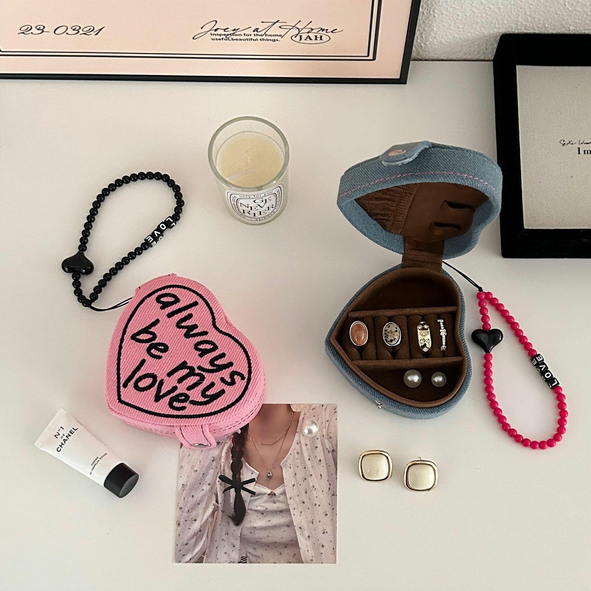 《4115》INS心形随身攜帶旅行飾品收納盒