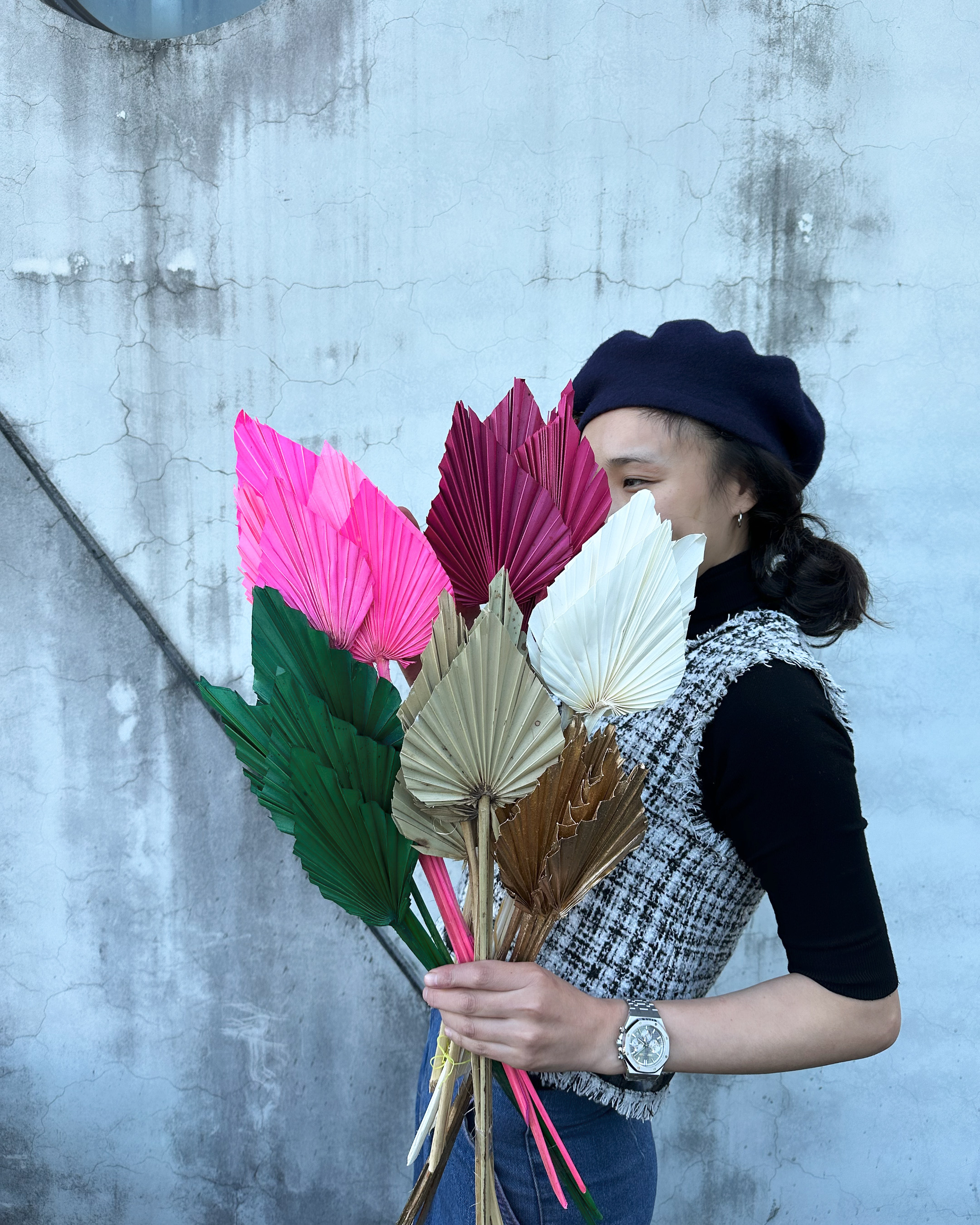 乾燥小蒲葵葉（多色）