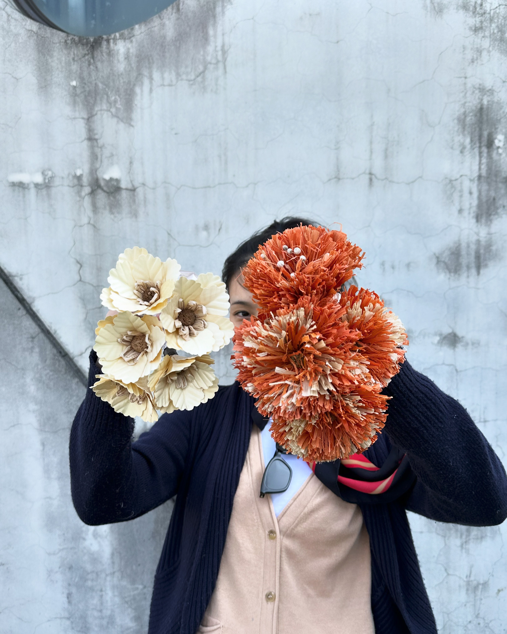 乾燥手工木蘭花/ 羽毛太陽