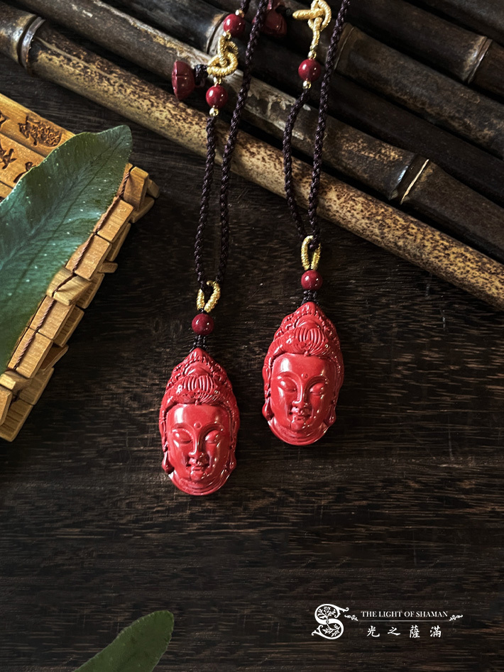 稀有難得避邪聖物 極品硃砂佛陀款吊墜飾品鎮靜安神 鎮宅 避邪 避煞 開運 除障抗飄 陽氣最重 朱砂 -光之薩滿