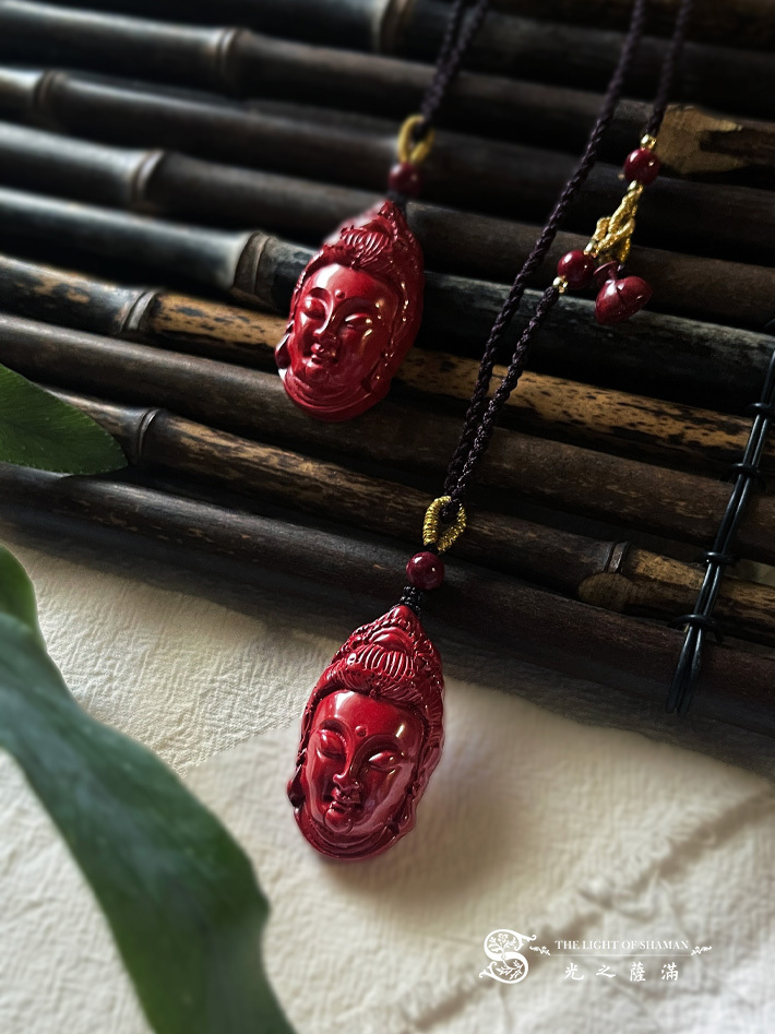 稀有難得避邪聖物 極品硃砂佛陀款吊墜飾品鎮靜安神 鎮宅 避邪 避煞 開運 除障抗飄 陽氣最重 朱砂 -光之薩滿