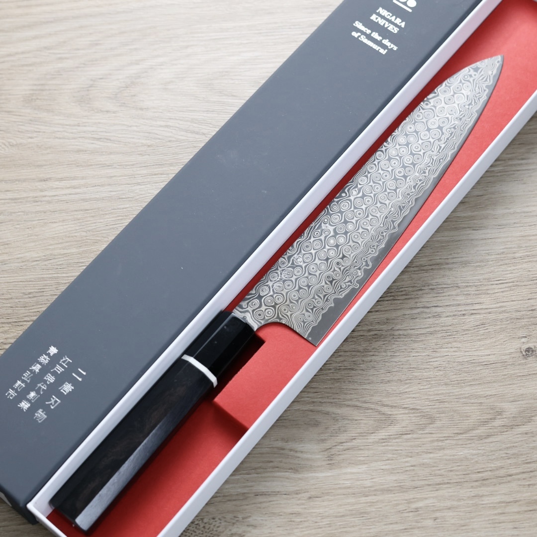 二唐刃物 牛刀 240mm SG2粉末HSS鋼 暗紋