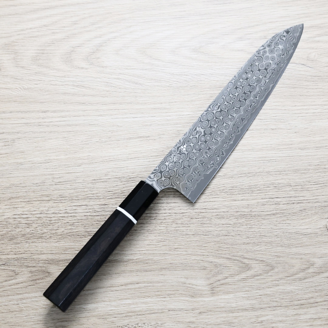 二唐刃物 牛刀 240mm SG2粉末HSS鋼 暗紋